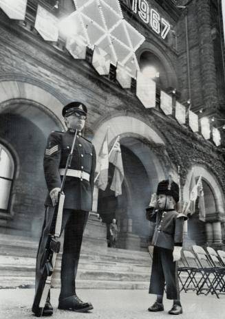 Murray Salutes the new Guard, Stepping forward smartly to take salute at first changing of the guard at Provincial Parliament Buildings, Queen's Park (...)