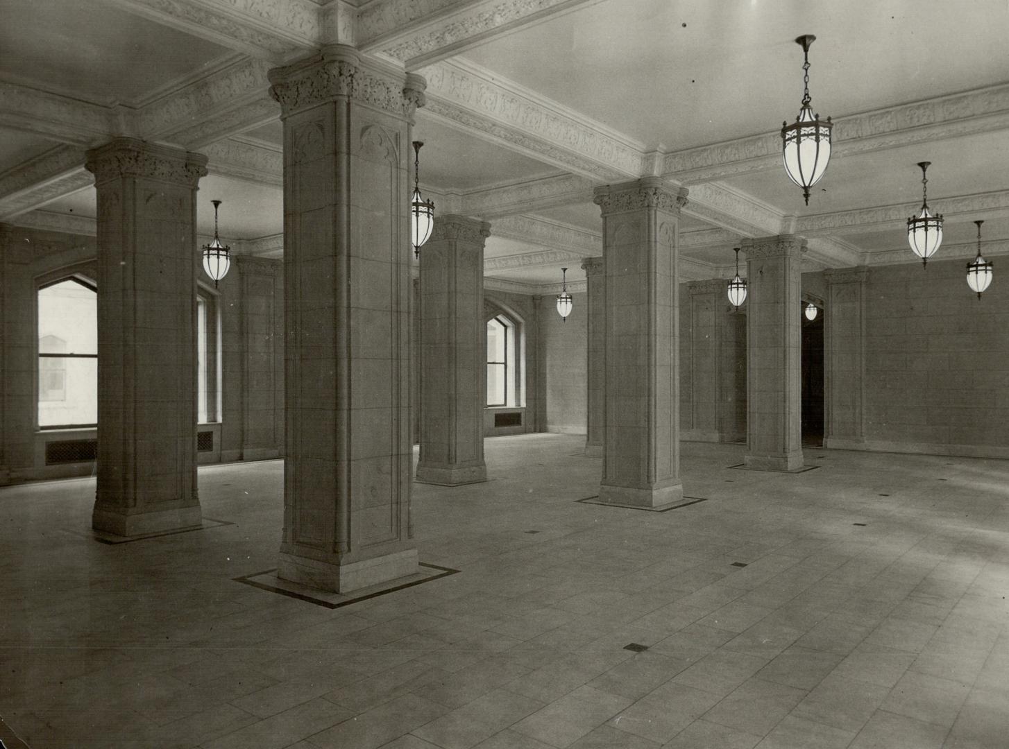 Main entrance hall from the West Door leads into Exhibition Hall