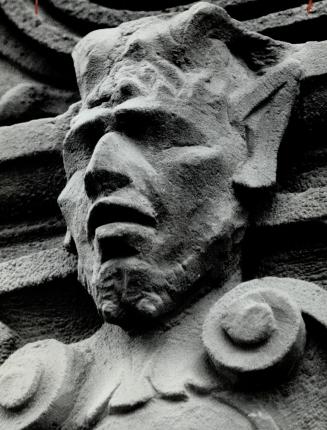 Touch of old in the new, When the Bay Theatre is demolished to make way for the Simpson Tower wreckers will take special care of these stones sculptures in the facade