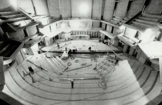 Historic photo from Monday, October 26, 1981 - Roy Thompson Hall - interior construction of balconies in King Street West