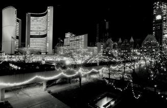 Toronto's annual Cavalcade of Lights twinkles downtown last night, with the focus on Nathan Phillips Square