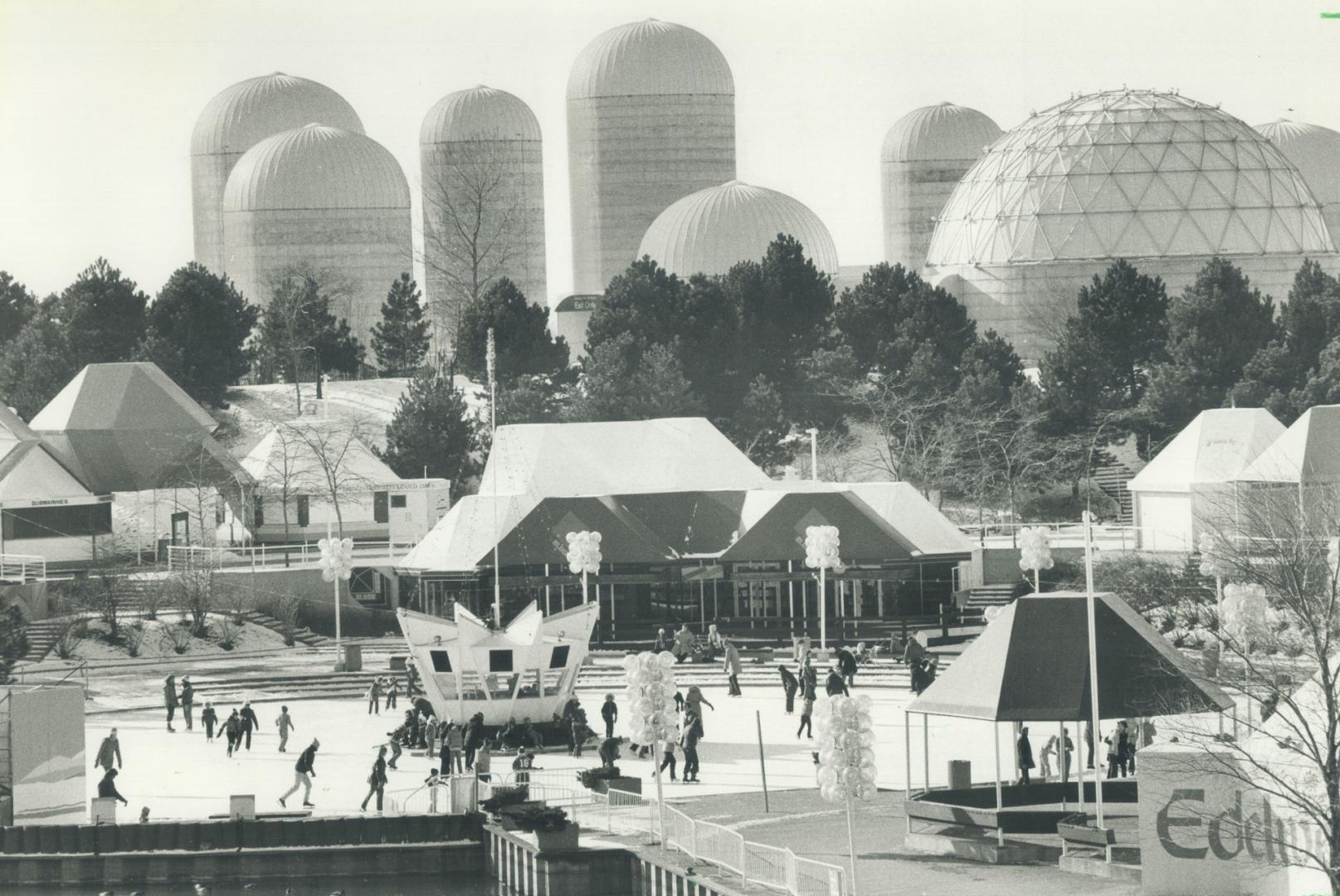 An Ontario Place for all seasons -- in winter, the roller skating rink is iced for figure skater