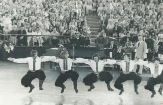 The Ontario Place program included vigorous folk dancers, a magician trampoline performers and a choir from Etobicoke grade schools