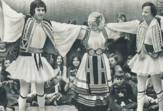 The Greeks have a dance for it, Dancers in traditional dress perform dances typical of various regions of Greece last night in a Greek festival at the Albert Campbell Library, Scarborough