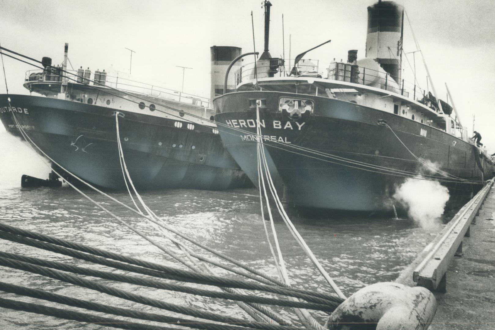 Image shows two tankers on the lake.