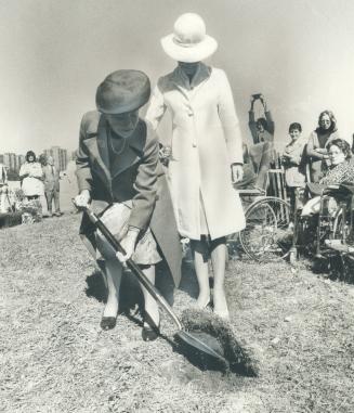 Image shows a start of a new hospital. Mrs. K. S. MacLachlan, a member of the board of the Bloo…