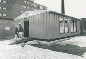 Portable building outside Humber Memorial Hospital was intended as nurses' classroom