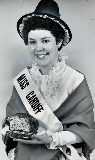 Bara brith, a currant bread, will be the specialty offered at the Wales pavilion one of the newcomers to Caravan this year. Costumed Peggy Griffin is Miss Cardiff