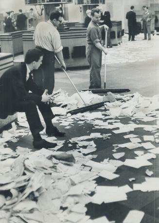 The big clean-up at the Toronto Stock Exchange yesterday wasn't just the paper on the floor