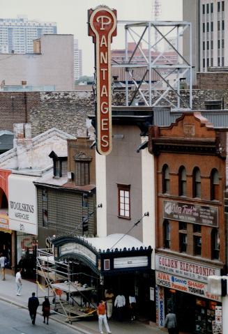 The Yonge St. entrance to the Pantages (right) and the theatre itself