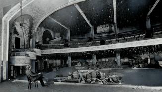 Historic photo from Saturday, December 23, 1967 - Elgin and Winter Garden Theatres - Peter Harris looking into the Winter Garden from the stage - closed since 1928 in Garden District