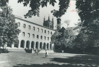 Quadrangle of University College, where the body of the ghost of the university lies buried, is one of three quadrangles being used for a mid-day picnic during a Simcoe Day tour Monday
