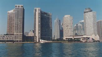Image shows the waterfront buildings.