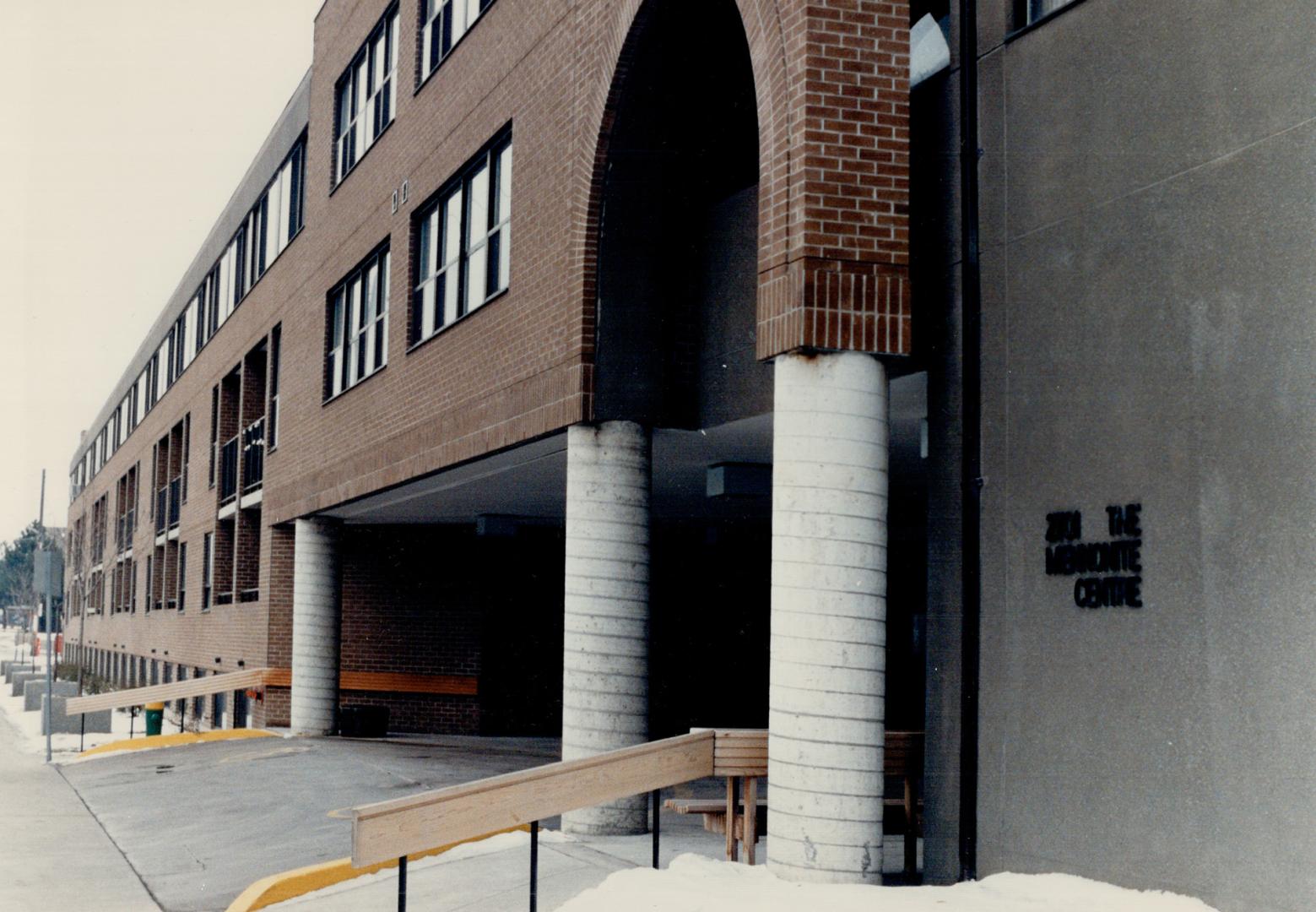 Multi-purpose home:St. Clair O'Connor Centre, upper right, combines a residence-nursing for the elderly and residential family units in one complex