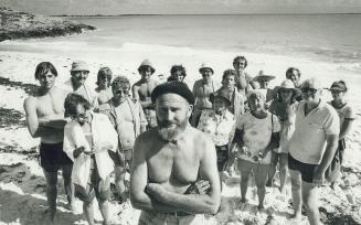 Dick Gibb with shipwrecker's on Pyfrom's Cay, Bahama