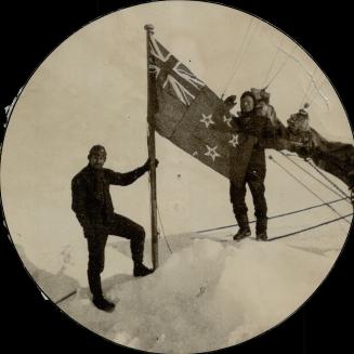 Farthest north for a sailing vessel being marked with New Zealand flag by the British Arctic Expedition of the ship Island [Incomplete]