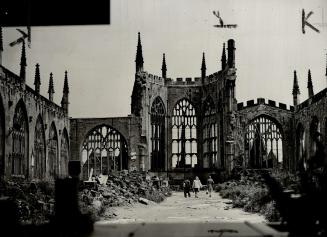 Is the shell of the famous cathedral, after the German planes departed