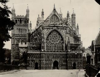 A view of the west front of Exeter Cathedral, one of the finest in England