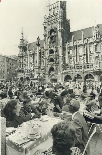 The marienplatz in Munich, Germany, has become a monument to the German love of good food