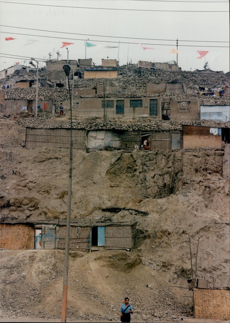 Shacks in the hills of Lima, Peru