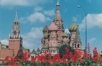 Left, St. Basil's Cathedral on Moscow's Red Square