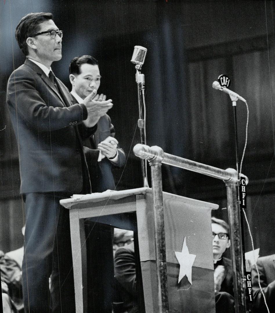 Viet Cong members at Massey Hall, Nguyen Van Ba (left) and Hoang Bich Son