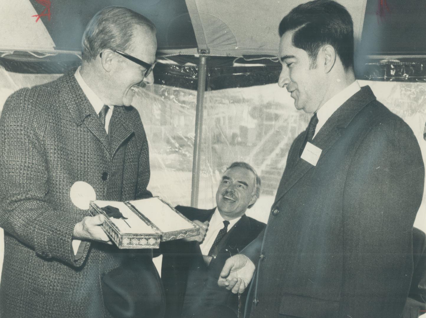 Toronto mayor William Dennison and Ontario Premier John Robarts were on the speakers' platform for the official ground-breaking ceremonies, just a sto(...)