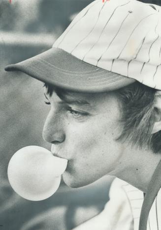 It must be bubble power, Pitcher Gord Stockdale of Brantford allowed just four hits in 14 innings last night during semi-final play of Toronto Star peewee baseball tournament at CNE- but lost, 1-0