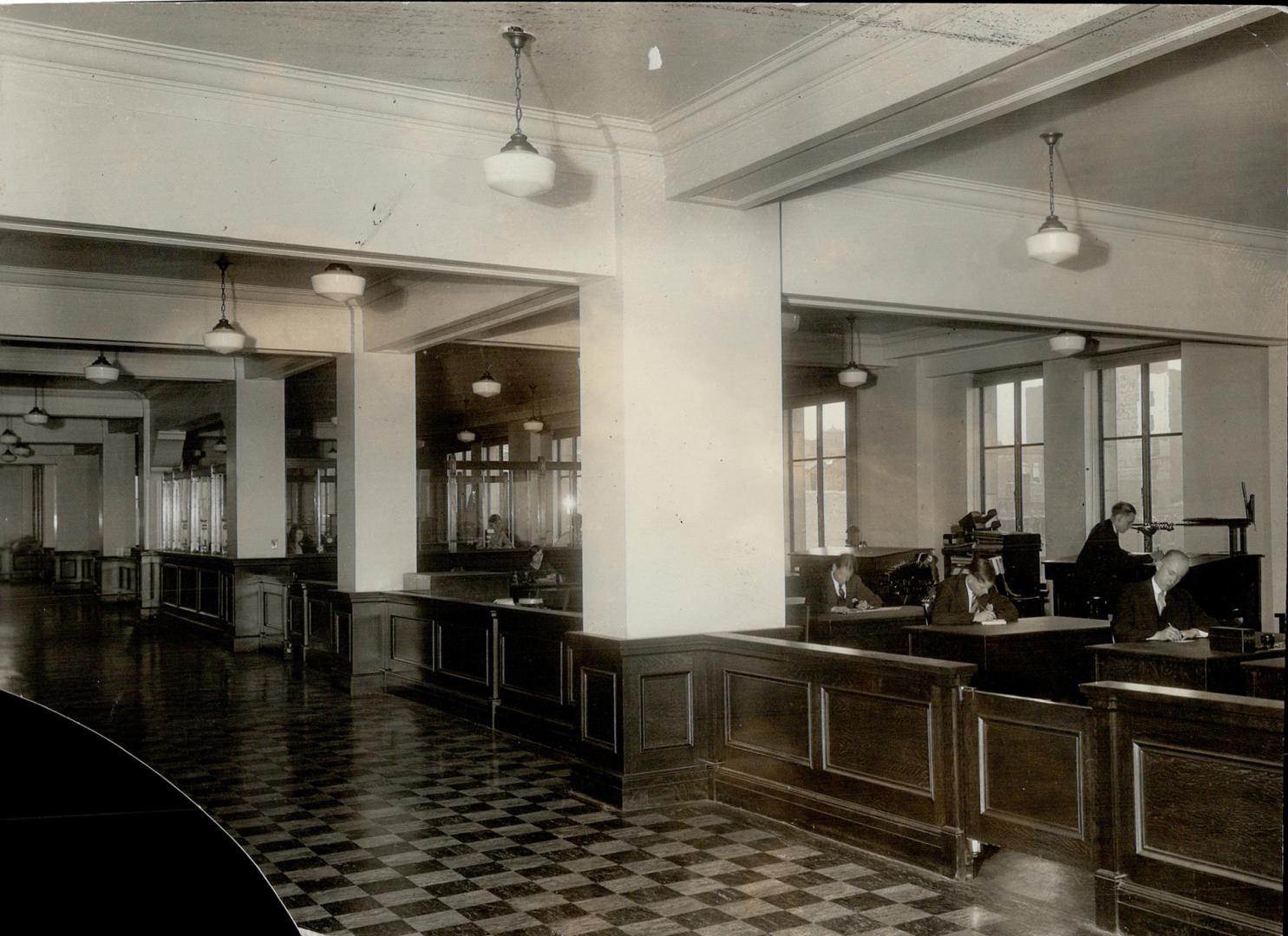 A small part of the spacious general business offices on the fifth floor, showing a little of the accounting department