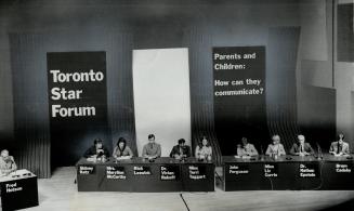 Panelists taking part in The Toronto Star Forum on the problems parents and children have in communicating with each other were, from left: panel mode(...)