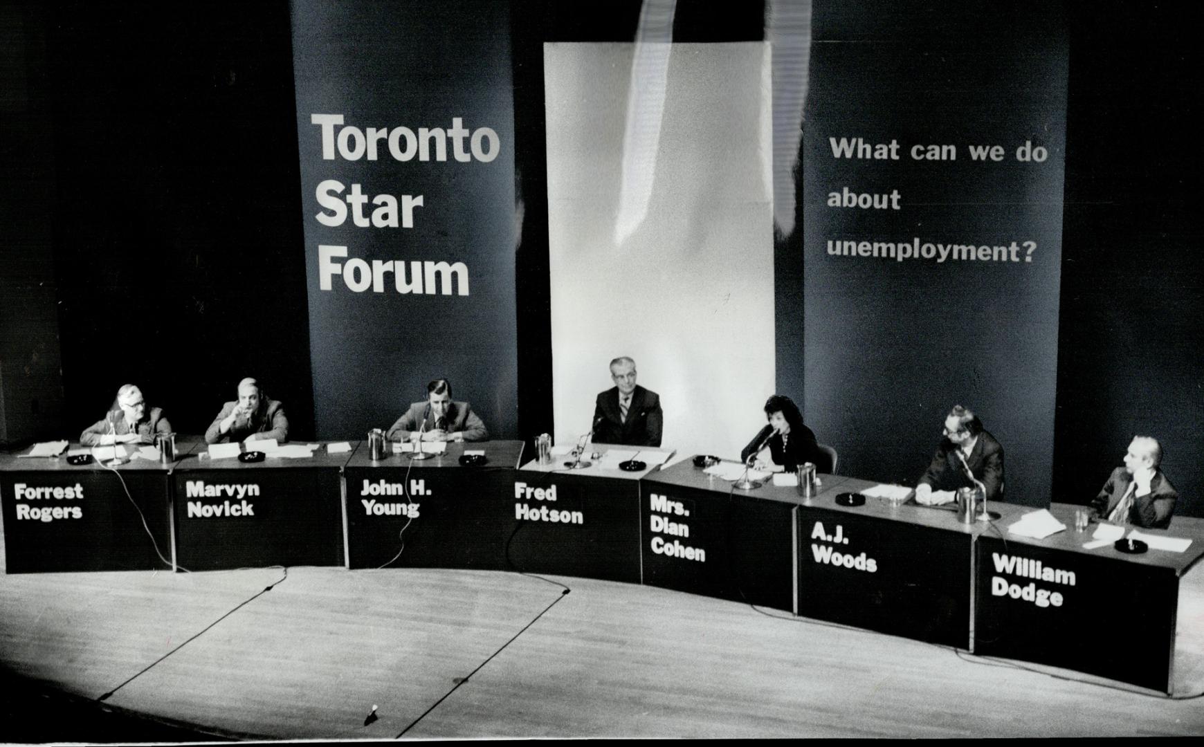 Panelists at The Toronto Star Forum on unemployment held last night were, from left