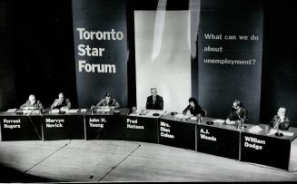 Panelists at The Toronto Star Forum on unemployment held last night were, from left