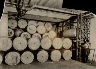 The paper storage chamber, of which this is a corner, showing the tiering machine, covers half an acre