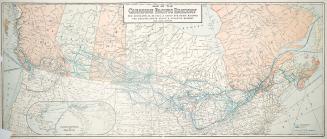 This Canada-wide map shows the rail lines in blue.