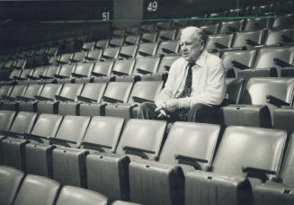 Maple Leafs' owner Harold Ballard sits in Maple Leaf Gardens yesterday and reminisces about his 60-year friendship with King Clancy, who is in critica(...)