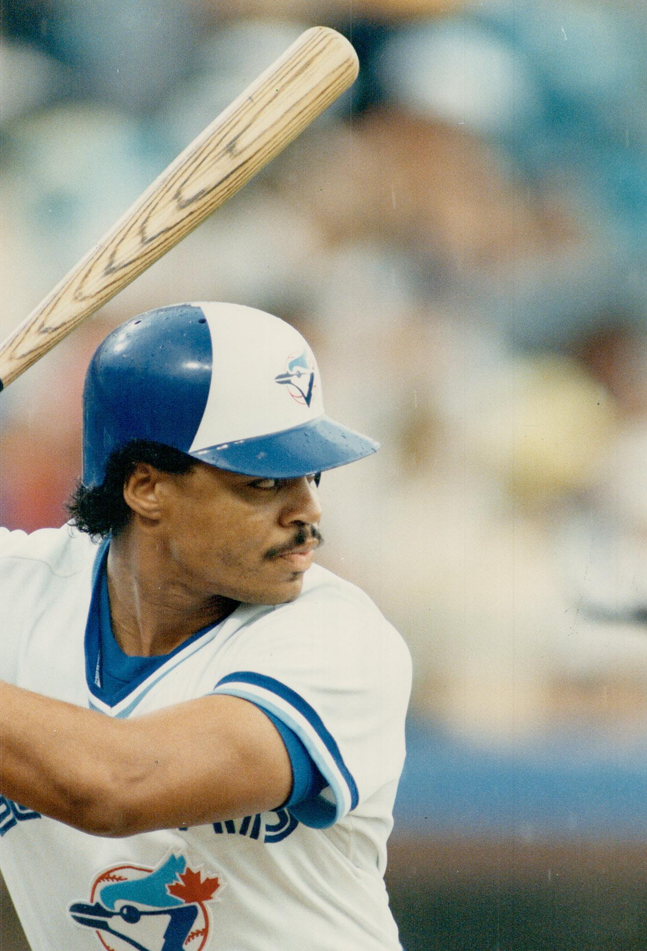 Jesse Barfield of the Toronto Blue Jays bats against the Baltimore News  Photo - Getty Images