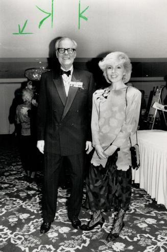 Below, John Bassett: chairman executive committee Baton Broadcasting, with his wife, broadcaster Isabel Bassett
