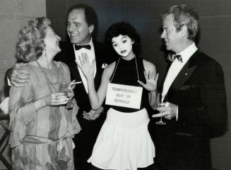 Right, left to right, actress Charmion King, orchestra leader Guido Basso, mime Carla Senft from the Tangible Talk troupe and actor Gordon Pinsent