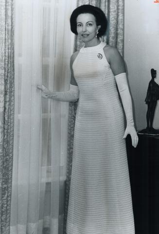 Mrs. Thomas Bata, She will wear white corded silk gown