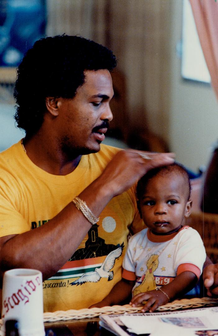 The most valuable player in the American League is the most valuable dad in the world for 14-month-old Kevin