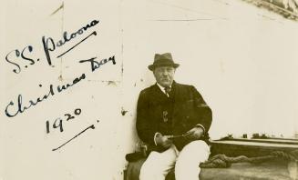 Arthur Conan Doyle on board the S.S. Paloona, Christmas Day, 1920