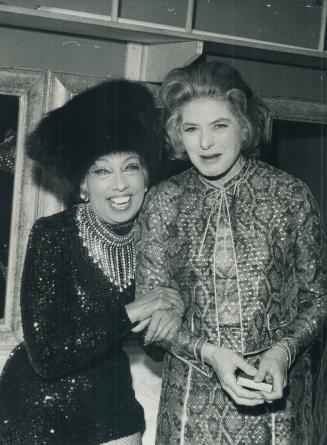 Bergman visiting singer Josephine Baker at Imperial Room to renew old acquaintances