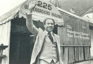 Howard Matthews, husband of blues singer Salome Bey, outside his restaurant