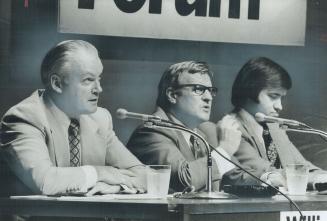 Three Candidates for Metro chairman listen attentively last night at The Star Forum in the St