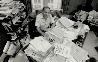 Alan Borovoy, of Canadian Civil Liberties Association, in his office piled high with paper