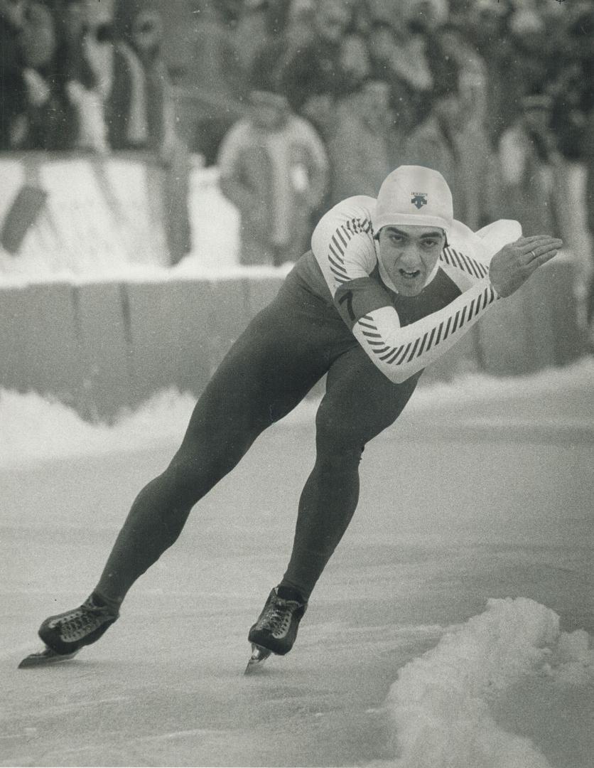 Gaetan Boucher (right) won three medals at the '84 Olympics,