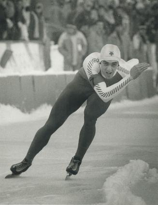 Gaetan Boucher (right) won three medals at the '84 Olympics,