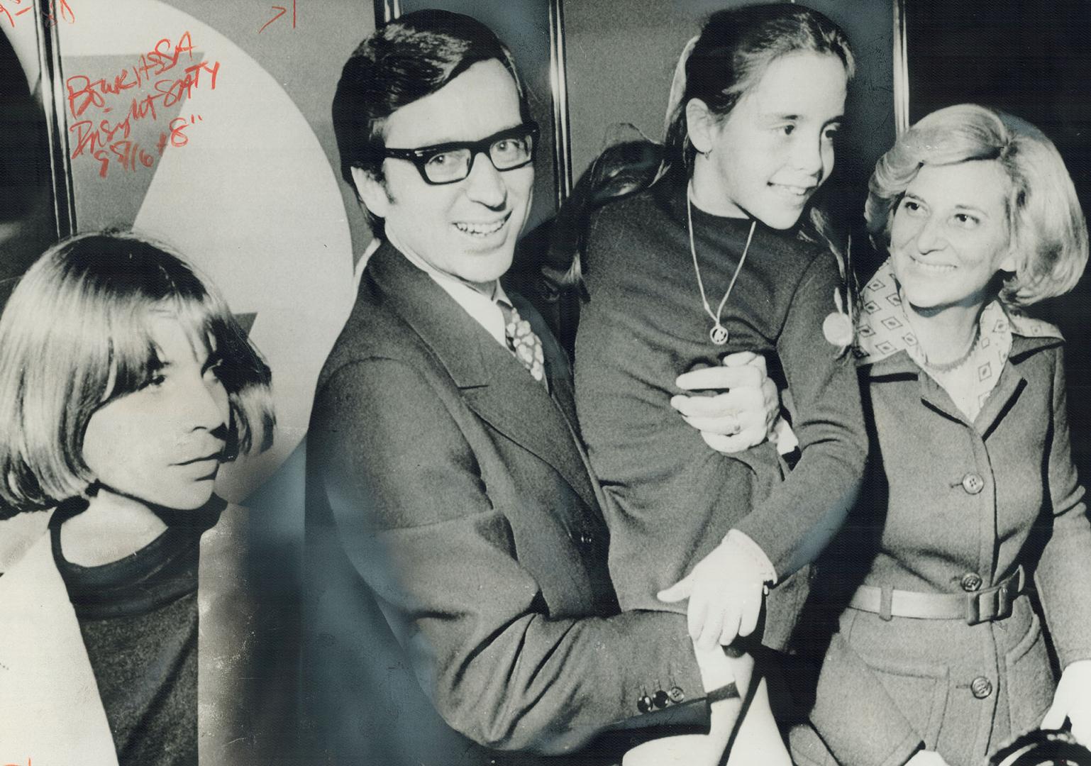 The Family of Quebec Premier Robert Bourassa's wife, Andree, right is being linked with the Liberal government in ways that are becoming embarassing. [Incomplete]