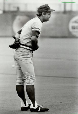 Taking a bow? Not really. Royals' George Brett went 0-for-4 yesterday against the Jays. Maybe he was thinking of line drive by Danny Ainne in first inning that came too close for comfort