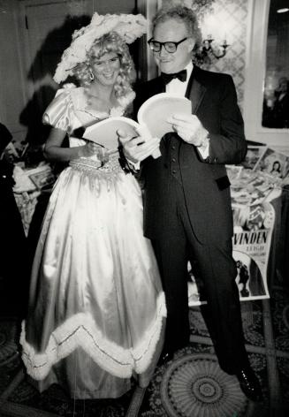 Above, lawyer Leslie Sigurdson with blond curls from Sugar's costume house, and actor-comedian Dave Broadfoot